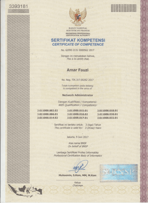 sertificate kominfo amar fauzi